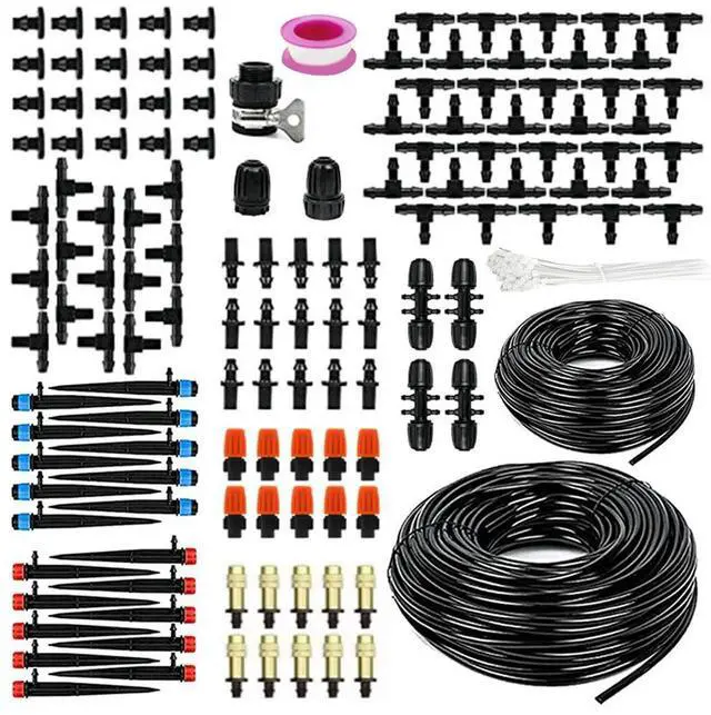 Main image of 200FT Quick-Connect Drip Irrigation System Kit with 1/4 Inch 1/2 Inch Irrigation Tubing Hose for Greenhouse Yard Lawn Plant