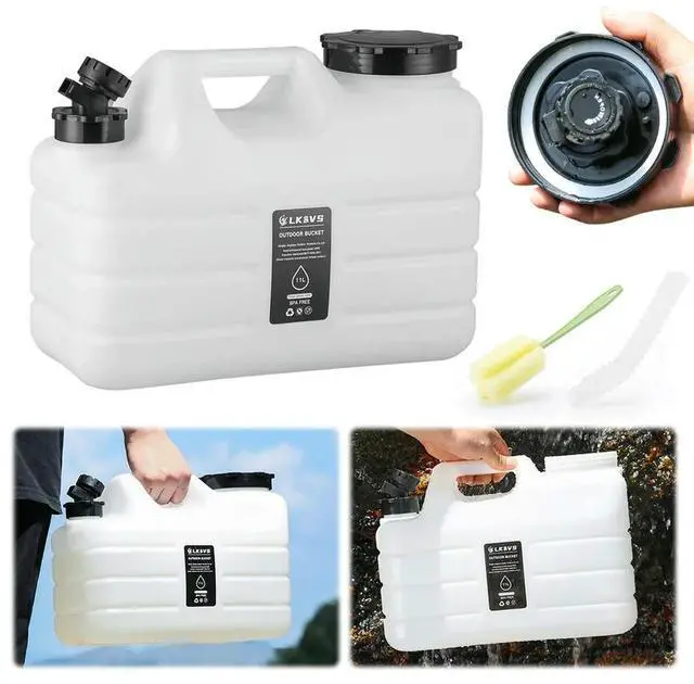 Main image of 11L Drinking Water Bucket with Faucet and Large Capacity Water Dispenser for Vehicle Camping and Outdoor Use