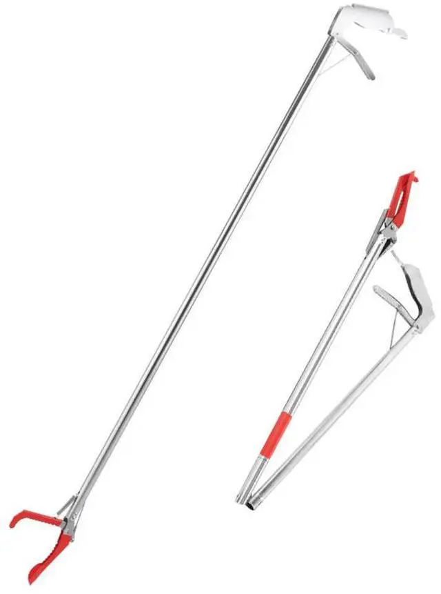 Alt view image 4 of 8 - 1.5M Foldable Snake Tongs Snake Hook Pliers Wide Jaw Stainless Steel Pick Up Tool Garbage Clip To Catch Loach Crab Rubbish Clip