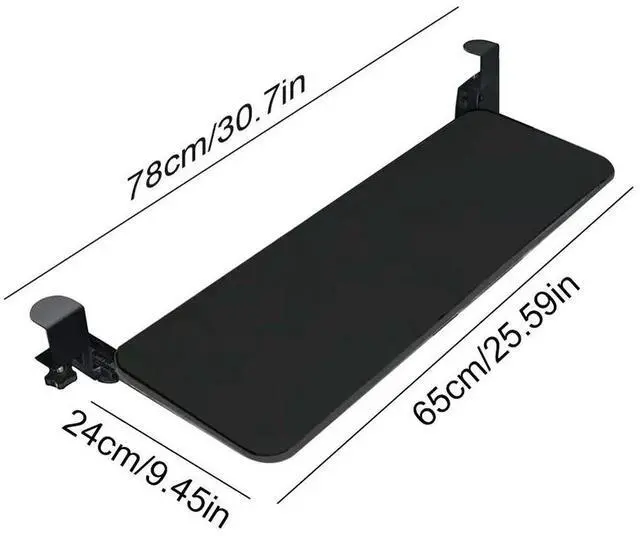Main image of Keyboard Tray Under Desk with C Clamp Mount Clamp-On Keyboard Tray Under Desk Keyboard Drawer Slide-Out Platform Computer Drawer