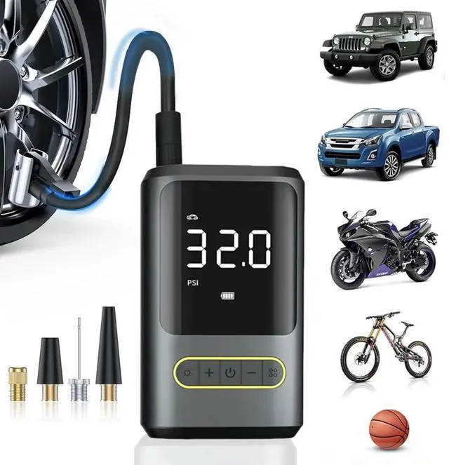 Main image of Electric Tire Pump with Light Portable Car Inflator Pump Power Display Car Tire Inflator for Automobile Bicycle Ball