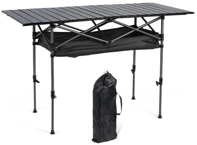 Outdoor Folding Table with Carrying Bag Camping Lifting Table Lightweight Aluminum Picnic Desk for Picnic Camping Trip Beach BBQ