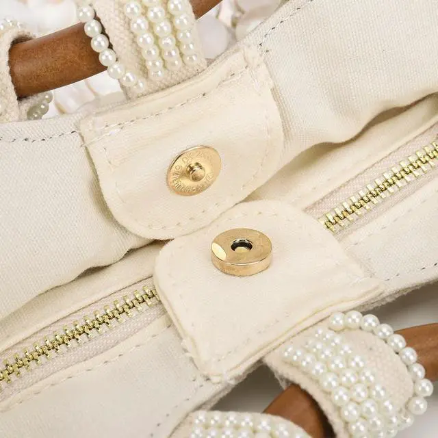 Alt view image 4 of 8 - Handmade Heavy Industry Natural Shell Beaded Clutch Purse Wooden Handle Beach Bag Women's Wedding Party Bag 2025