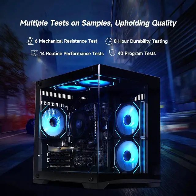 Alt view image 4 of 7 - ICEWOLF Gaming Desktop PC Ryzen 7 5700G 16GB DDR4 RAM 1TB SSD RGB Cooling Fans Windows 11 High Performance Computer for Gamers