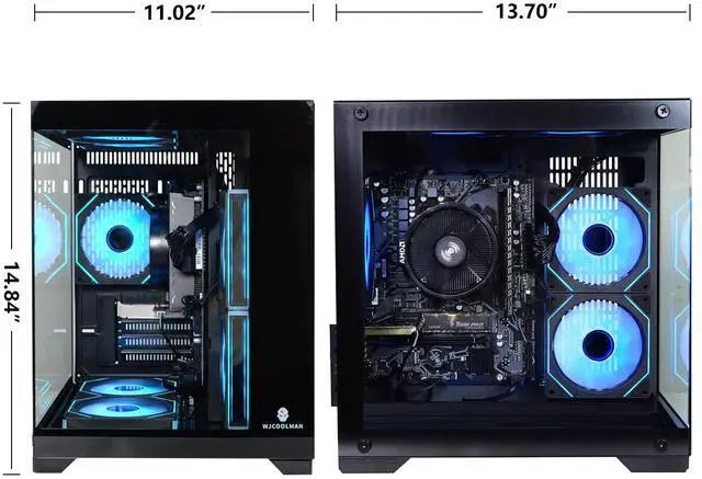 Alt view image 5 of 7 - ICEWOLF Gaming Desktop PC Ryzen 7 5700G 16GB DDR4 RAM 1TB SSD RGB Cooling Fans Windows 11 High Performance Computer for Gamers
