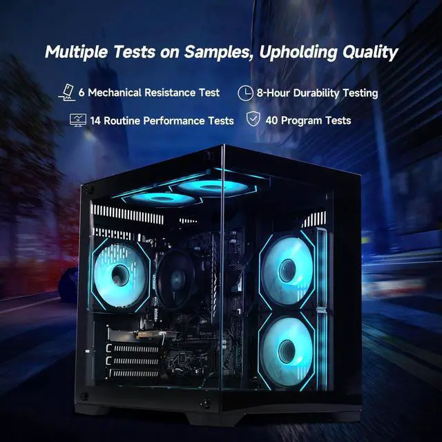 Alt view image 5 of 7 - ICEWOLF Gaming Desktop PC Ryzen 7 5700G 16GB DDR4 RAM 1TB SSD RGB Cooling Fans Windows 11 High Performance Computer for Gamers Single Unit