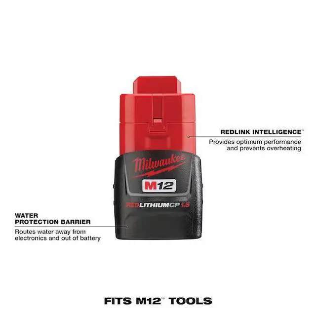 Alt view image 3 of 5 - FOR M12 REDLITHIUM CP1.5 Compact Battery Pack (2 pk)