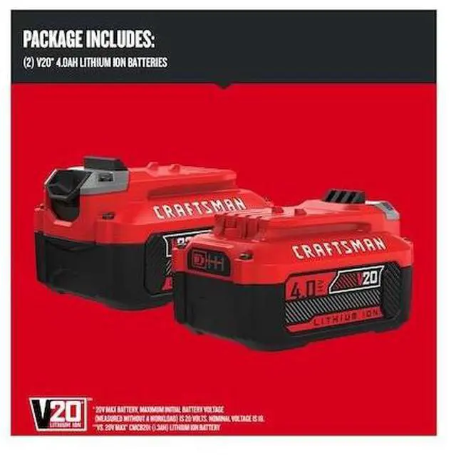 Alt view image 2 of 5 - FOR Lithium Ion Battery 20V 4.0Ah, PK2