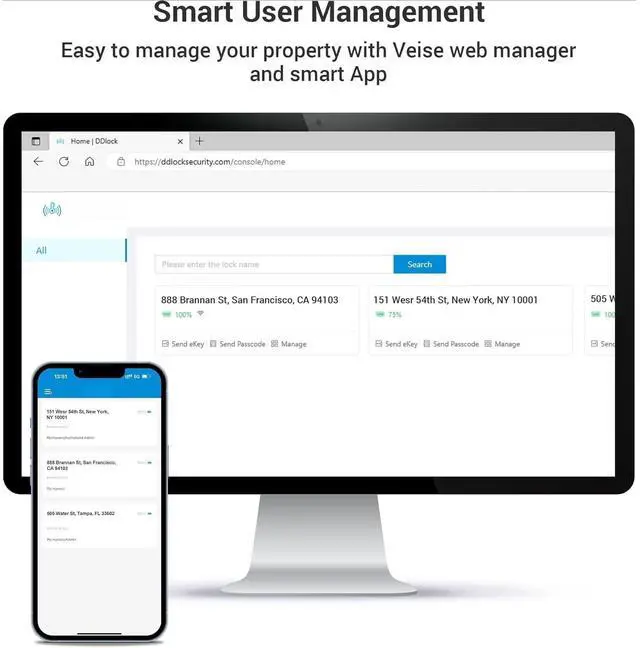 Alt view image 5 of 7 - Bobobigo Smart Lock, Fingerprint Door Lock, 7-in-1 Keyless Entry with App Control, Electronic Touchscreen Keypad Deadbolt, Biometric Smart Locks for Front Door, Matte Black