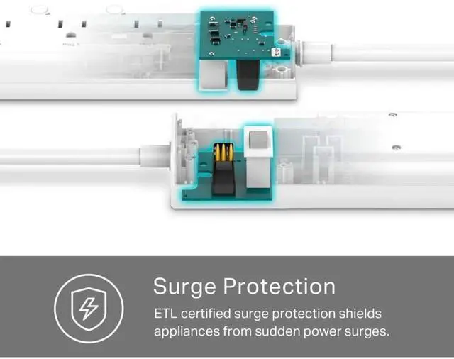 Alt view image 4 of 7 - Bobobigo  Surge Protector with 6 Individually Controlled Smart Outlets and 3 USB Ports, Works with Alexa & Google Home, No Hub Required , White