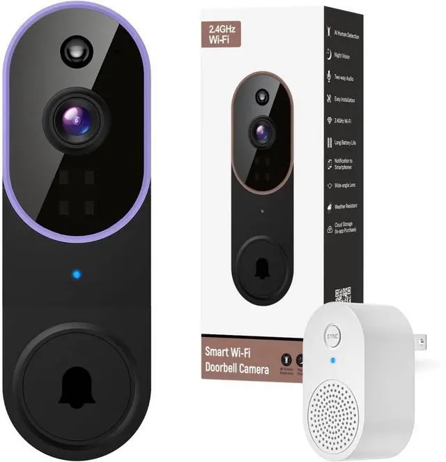 Main image of Bobobigo  Wireless Wi-Fi Video Doorbell Camera with Two Way Audio, AI Motion Detection, Night Vision and Cloud Storage (Purple)
Brand: Orbitell
