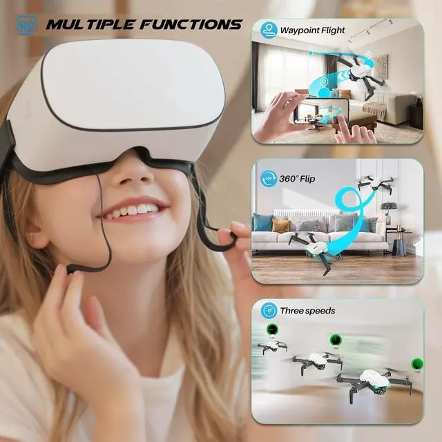 Alt view image 5 of 7 - Bobobigo Drone With Camera 1080P for Kids And Adults, RC Quadcopter with Altitude Hold, Mini Drone With One Key Start, Waypoint Fly, Headless Mode, 3D Flip, 3 Speeds, Remote Control Drone for Beginner