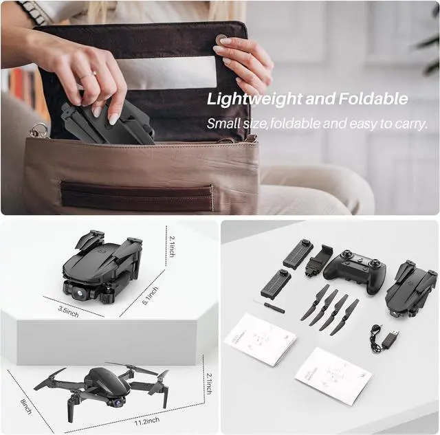 Alt view image 7 of 7 - Bobobigo Drone With Camera 1080P for Kids And Adults, RC Quadcopter With Altitude Hold, Mini Drone With One Key Start, Waypoint Fly, Headless Mode, 3D Flip, 3 Speeds, Remote Control Drone for Beginner
