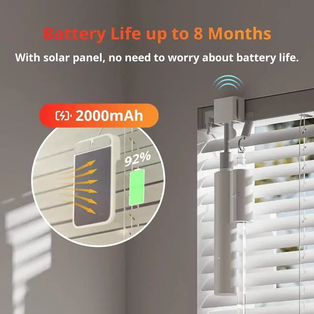 Alt view image 4 of 7 - Bobobigo Blind Tilt Motorized Blinds - Smart Electric Blinds, Automatic Blind Opener and Closer, Solar Powered, Light Sensing Control, Add Hub Mini to Make it Compatible with Alexa & Google Home