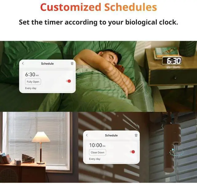 Alt view image 5 of 7 - Bobobigo Blind Tilt Motorized Blinds - Smart Electric Blinds, Automatic Blind Opener and Closer, Solar Powered, Light Sensing Control, Add Hub Mini to Make it Compatible with Alexa & Google Home