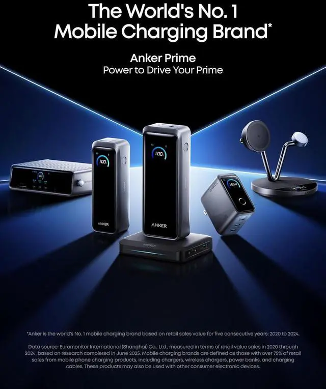 Alt view image 7 of 7 - Prime Charger 160W 3-Port Compact USB C GaN Charger Block Smart Display and Touch Control 140W Max Charging via Any Single Port for MacBook Laptop iPhone 17/16/15 Series iPad and More