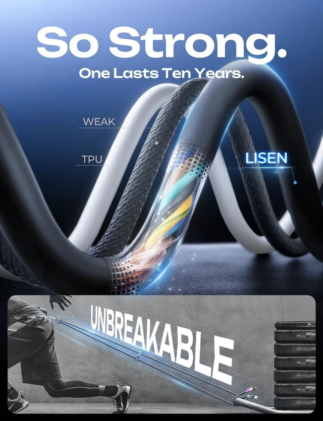 Alt view image 5 of 6 - USB C Cable 3FT for Charger Type C Chubby 4 in 1 Charging Cable with Light Multi Charging Cable for iPhone 16 15 14 Pro Max/MacBook/iPad Pro/S25 All Devices Black
