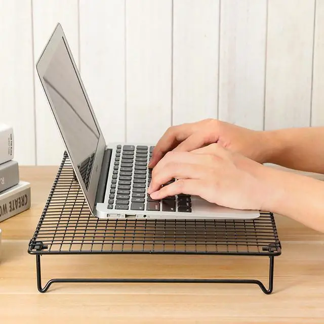 Alt view image 4 of 7 - Monitor Stand Riser Desk Monitor Riser Laptop Stand with Airflow Vents Foldable Portable Notebook Holder Laptop Cooling Pad for MacBook Air Pro Computer Desktop Printer Mini PC