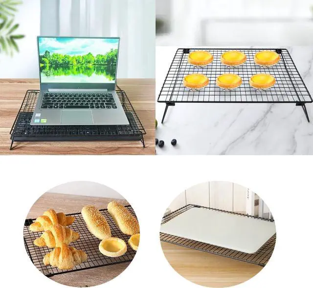 Alt view image 7 of 7 - Monitor Stand Riser Desk Monitor Riser Laptop Stand with Airflow Vents Foldable Portable Notebook Holder Laptop Cooling Pad for MacBook Air Pro Computer Desktop Printer Mini PC