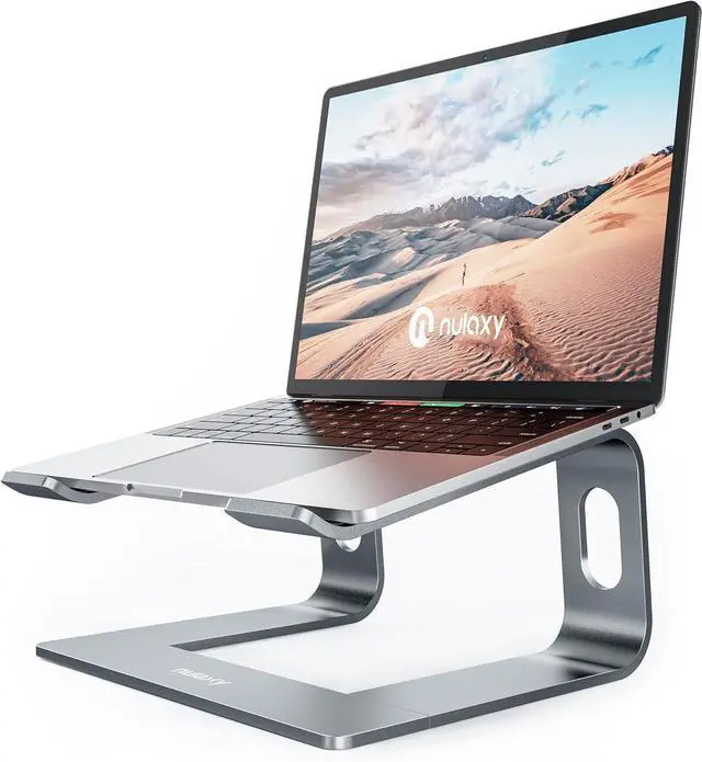 Main image of Fully Aluminum Detachable Laptop Stand Ergonomic Ventilated Cooling Laptop Holder Computer Riser for Desk Anti-Slip Design Notebook Stand Compatible with All 10-16 MacBook/ XPS/HP/