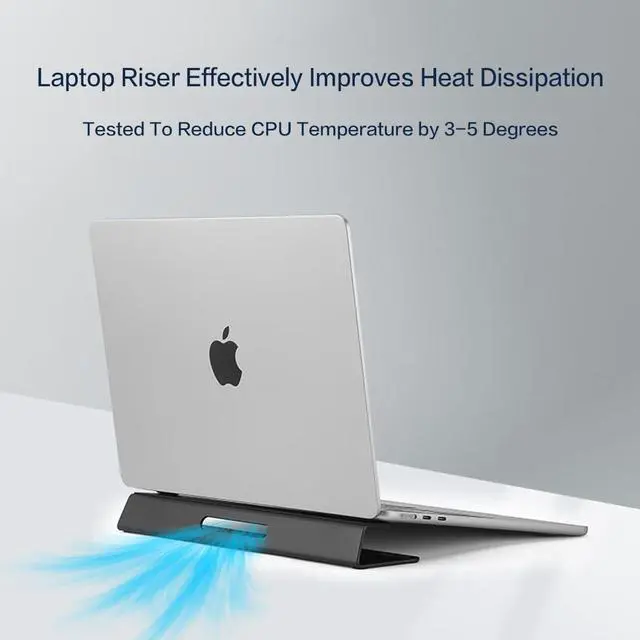 Alt view image 3 of 7 - Portable Laptop Wedge Airflow Cooling Stand Aluminium Laptops Feet Legs Improved Ergonomics Stability and Versatility - Compatible with MacBook and All Laptop with Ruler