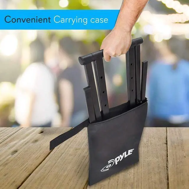 Alt view image 2 of 7 - Portable Folding Laptop Stand - Foldable Laptop Stand with Adjustable Height Secondary Accessory Tray for iPad Tablet DJ Mixer Workstation Gaming Home Use and Carrying Bag Included