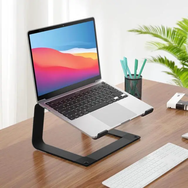 Alt view image 6 of 7 - Laptop Stand for Desk Detachable Aluminum Computer Riser Portable Metal Notebook Holder Compatible with MacBook Air Pro  HP  and All 10-16 Laptops Black