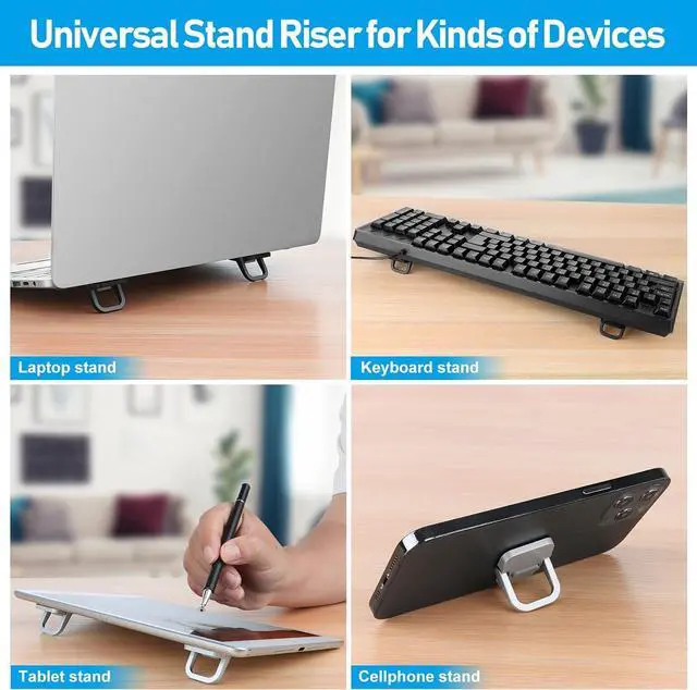 Alt view image 2 of 7 - Mini Laptop Stand Portable Laptop Stand Foldable & Lightweight Ergonomic Riser with Ventilated Cooling Sleek Computer Notebook Holder Fits Keyboards &10-17.3 Inch Laptops Silver
