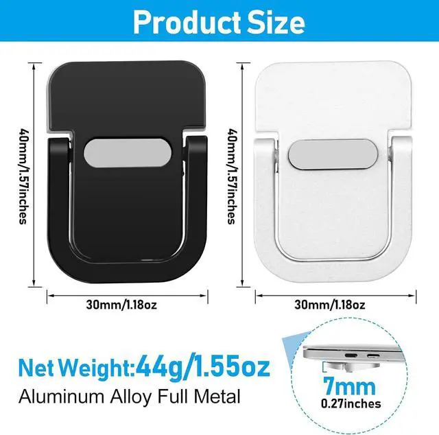 Alt view image 7 of 7 - Mini Laptop Stand Portable Laptop Stand Foldable & Lightweight Ergonomic Riser with Ventilated Cooling Sleek Computer Notebook Holder Fits Keyboards &10-17.3 Inch Laptops Silver