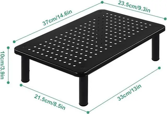 Alt view image 3 of 7 - 2 Pack Laptop Stand Desk Monitor Stand for Computer Printer Notebook 3 Height Adjustable Laptop Riser for Office Home School Black