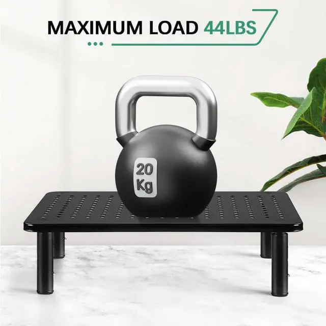 Alt view image 4 of 7 - 2 Pack Laptop Stand Desk Monitor Stand for Computer Printer Notebook 3 Height Adjustable Laptop Riser for Office Home School Black