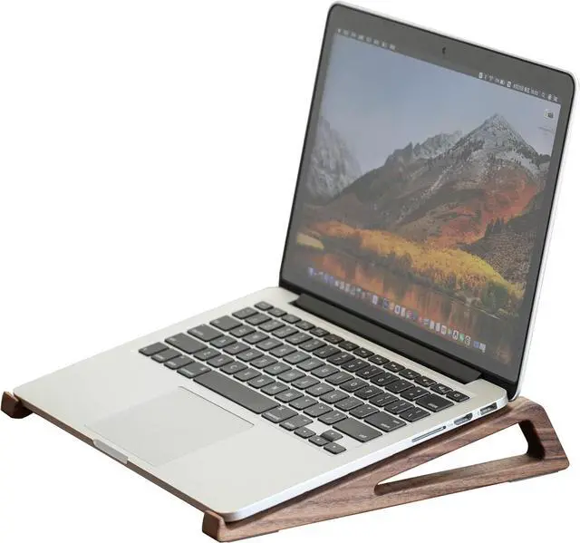 Main image of Laptop Stand for Desk Walnut Laptop Riser Ergonomic Wooden Laptop Ventilated Stand with 10 to 17.3 Inches Notebook PC Computer - Walnut