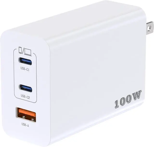 Main image of USB C Block 100W GaN 3 Ports Wall Plug Super Fast Charging Block PD+QC Multiport Power Adapter USB C Charger Type C for iPhone 17 17 Air 17 Pro 17 Pro Max 16 15 14 iPad Galaxy S25 Tablet