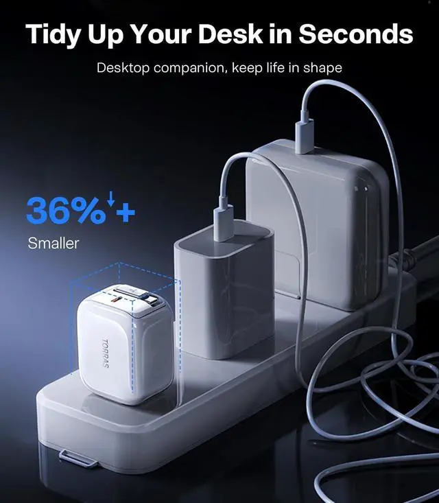 Alt view image 5 of 7 - FlexLine 40W for iPhone 17 Charger Fast Charging Retractable USB C Charger Block with Cable Dual-Port GaN  Type C Adapter for iPhone 16 Pro Max/iPhone 16/iPhone 15 with Foldable Plug