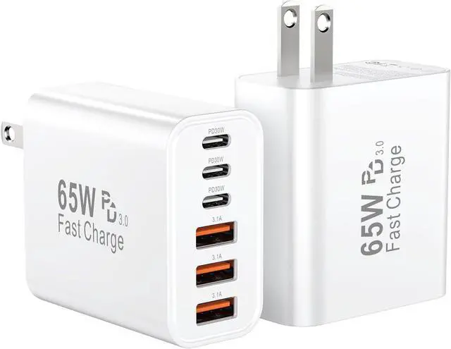 Main image of USB C Fast Charger Block iPhone Charger Fast Charging Blocks 65W Multi Port Charger 6-Ports PD & QC Charging Cube Brick Power Adapter Type C Wall Chargers for iPhone 17/16/15/14/13/12 Pro Max iPad