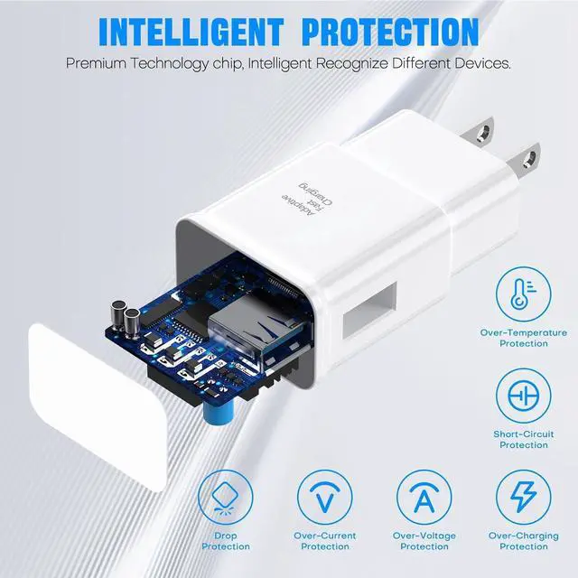 Alt view image 2 of 7 - Fast Charger for  Fast Charging Quick Charger USB Type C 6.6ft Cord Cable for  Galaxy Phone S10/S9/S8/Plus/A51/A52/A53/S25/S24/S23/S22/S21/S20/Ultra/Note20/Note10/Note9/Note8/White