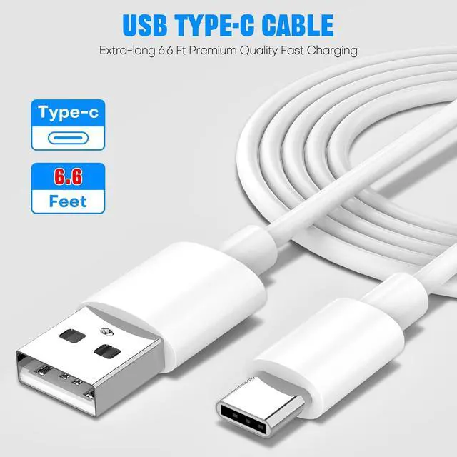 Alt view image 4 of 7 - Fast Charger for  Fast Charging Quick Charger USB Type C 6.6ft Cord Cable for  Galaxy Phone S10/S9/S8/Plus/A51/A52/A53/S25/S24/S23/S22/S21/S20/Ultra/Note20/Note10/Note9/Note8/White