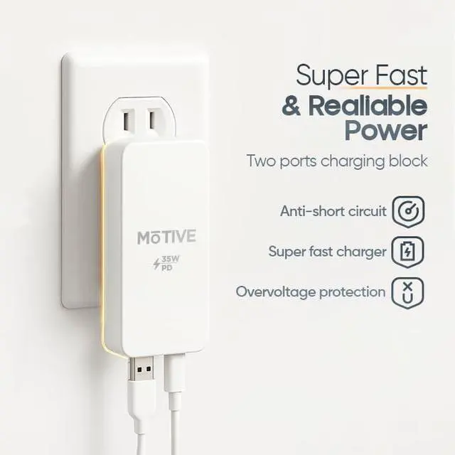 Alt view image 4 of 7 - Flat Wall Charger 35W Super Fast Charger USB C for  Galaxy S25 Ultra S24 iPhone 16 Pro Max Slim USB Wall Charger with Flat Plug Adapter Dual Port A & C Flat Outlet Plug |