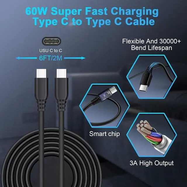 Alt view image 6 of 7 - 20W Fast Charger Block 6FT USB C Android Phone Charger Cord Compatible for Motorola Edge 2025/Razr+/Razr 50/G Power/G Stylus 5G/G Play/Moto G/X50 Ultra PD 3.0 Power Adapter with Type C Charging Cable