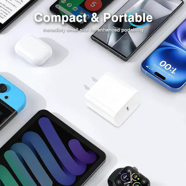 Alt view image 5 of 6 - 3 Pack 30W USB Type C Wall Charger Adapter Plug Brick for iPhone 16E 16 Pro Max/15/14/13/12/11 Plus Charger Fast Charging Block iPad 11 A16 2025 iPad Air Pro 11 Google Pixel 9  S24 S10 & More