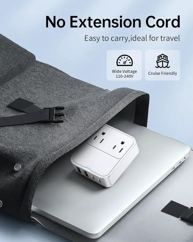 Alt view image 4 of 7 - USB C Charger Block Slim Flat USB Wall Charger Plug with 2 Outlet Ports Multi USB C Charging Power Adapter for Home Travel Office School (20W)