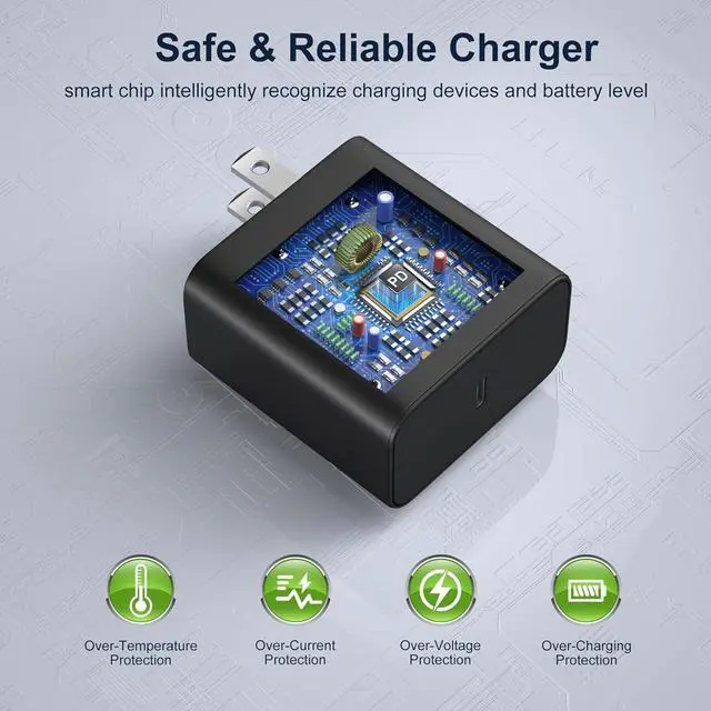 Alt view image 5 of 7 - 45W USB C Charger for Galaxy S25 Ultra Super Fast Charging Block with 6ft USB C to C Cable Compatible with Galaxy S24 FE S23 S22 S21 Note Tab S10 iPhone 16 Pro Max -2Pack Black