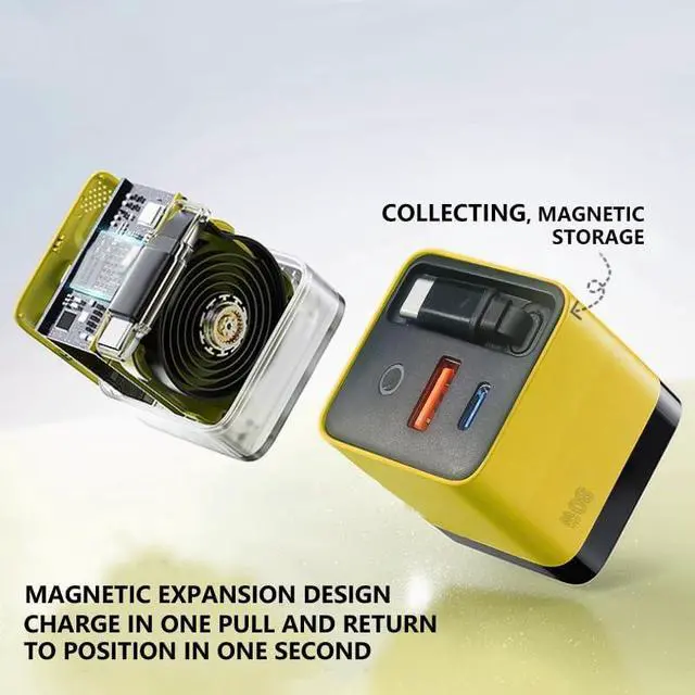 Alt view image 6 of 7 - Tobre Retractable USB C Charger for iPhone 17 Scalable 80W Max Fast Charger Wall Plug 80W Retractable Phone Charger Plug with Retractable Cable for iPhone 17 Pro Max/16/15 Galaxy S25 Pixel 10 iPad