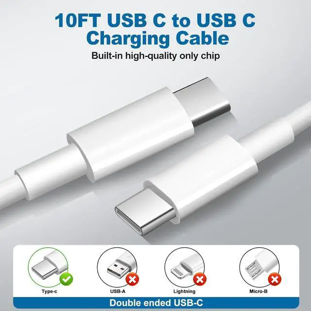 Alt view image 4 of 7 - Super Fast Chargers for Samsung S25 Ultra,25W Type C Charger Fast Charging 2Pack USB C Charger Block and 10FT USB to USB C Cable Cord for Samsung Galaxy S25 Ultra/S24/S23/S22/S21 Ultra/S20/Note 20