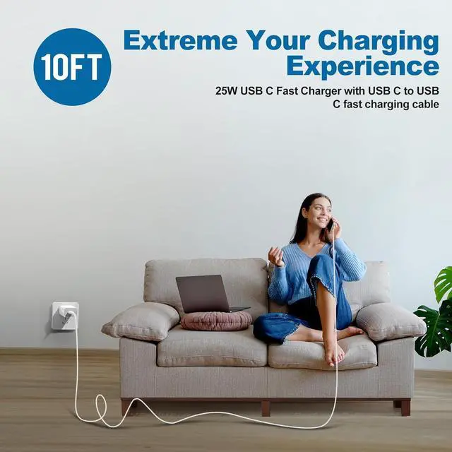 Alt view image 7 of 7 - Super Fast Chargers for Samsung S25 Ultra,25W Type C Charger Fast Charging 2Pack USB C Charger Block and 10FT USB to USB C Cable Cord for Samsung Galaxy S25 Ultra/S24/S23/S22/S21 Ultra/S20/Note 20