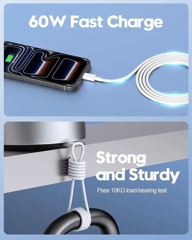 Alt view image 4 of 7 - [2025 Upgraded] iPhone 16e/16 Pro/17 Charger 2-Pack 20W USB C Fast Wall Charger Block with 60W 6FT USB C Charging Cable Cord for iPhone 17/17 Pro Max/Air/16/16e/15/15 Pro Max/Plus iPad Power Adapter