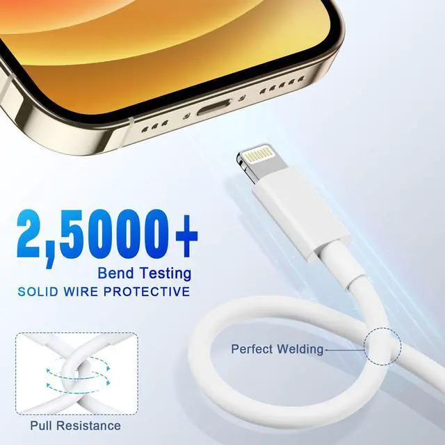 Alt view image 4 of 7 - USB C to Lightning Cable [ MFi Certified] 2Pack 6FT iPhone Fast Charger Cable Power Delivery Type C Charging Cord Compatible with iPhone 14 13 12 11 Pro Max X XS XR 8 7 6s Plus SEWhite