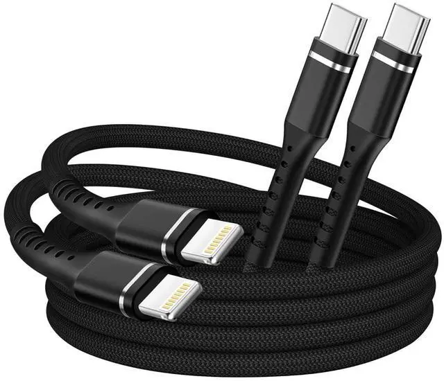 Main image of iPhone Charger Cable 2Pack 3FT USB-C to Lightning Cable  MFi Certified Lightning Cable Nylon Braided Fast Charging High Speed Transfer Cord for iPhone 14 13 12 11 Pro Max Xr Xs 8 and More