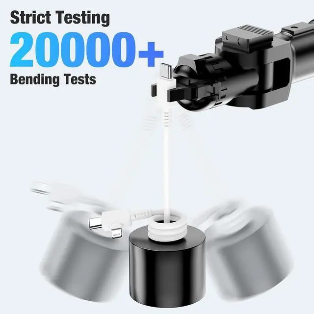 Alt view image 5 of 7 - 2 in 1 iPhone Fast Charger Cable 10ft Long Type C to C Charging Cord/USB C to Lightning for  iPhone 17 Pro Max/17 Air/16 Pro Max/16/15 Plus/14 Pro/13/12 Mini/11/XS/XR/X/8/7 Plus/iPad Air/MacBook