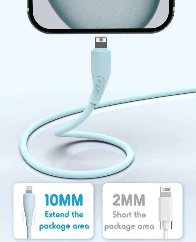 Alt view image 2 of 7 - iPhone Charger 6Pack 3/3/6/6/6/10 FT [ MFi Certified] Lightning Cable Fast Charging iPhone Charger Cord Compatible with iPhone 14 13 12 11 Pro Max XR XS X 8 7 6 Plus SE iPad and More - Colorful
